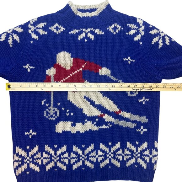 Vintage Lands' End Women's S Lambswool Alpine Ski Sweater Chunky Knit Noridc - Picture 7 of 11